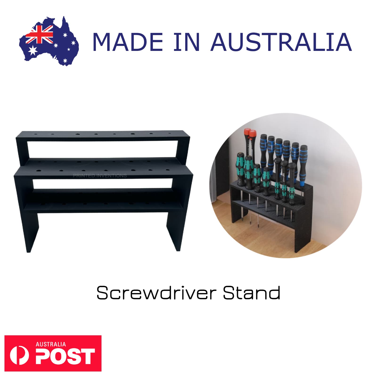 Screwdriver Stand – Desktop Tool Organizer for Flathead, Phillips & Precision Screwdrivers