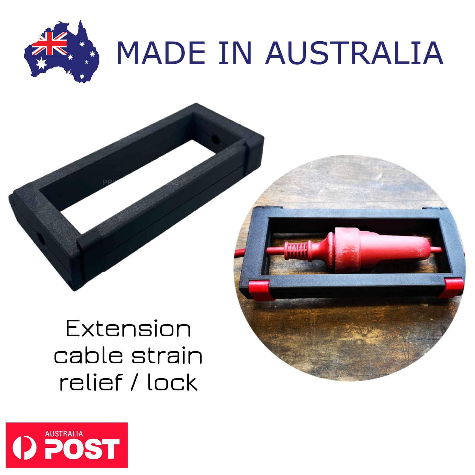 Extension Cable Strain Relief / Lock – Secure Power Cord Connector for Safety