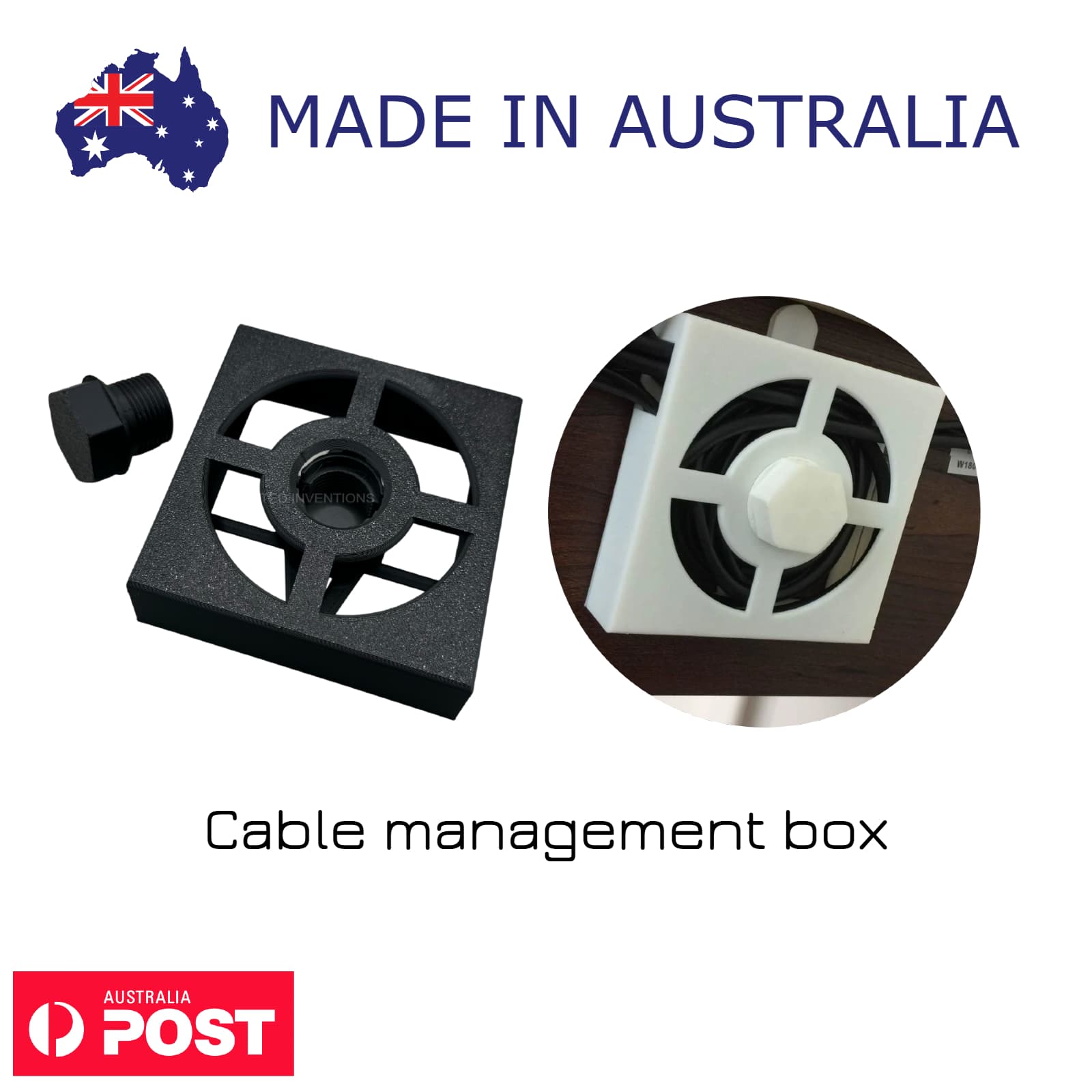 Cable Management Box – Desk & Floor Organizer for Power Strips & Electronics