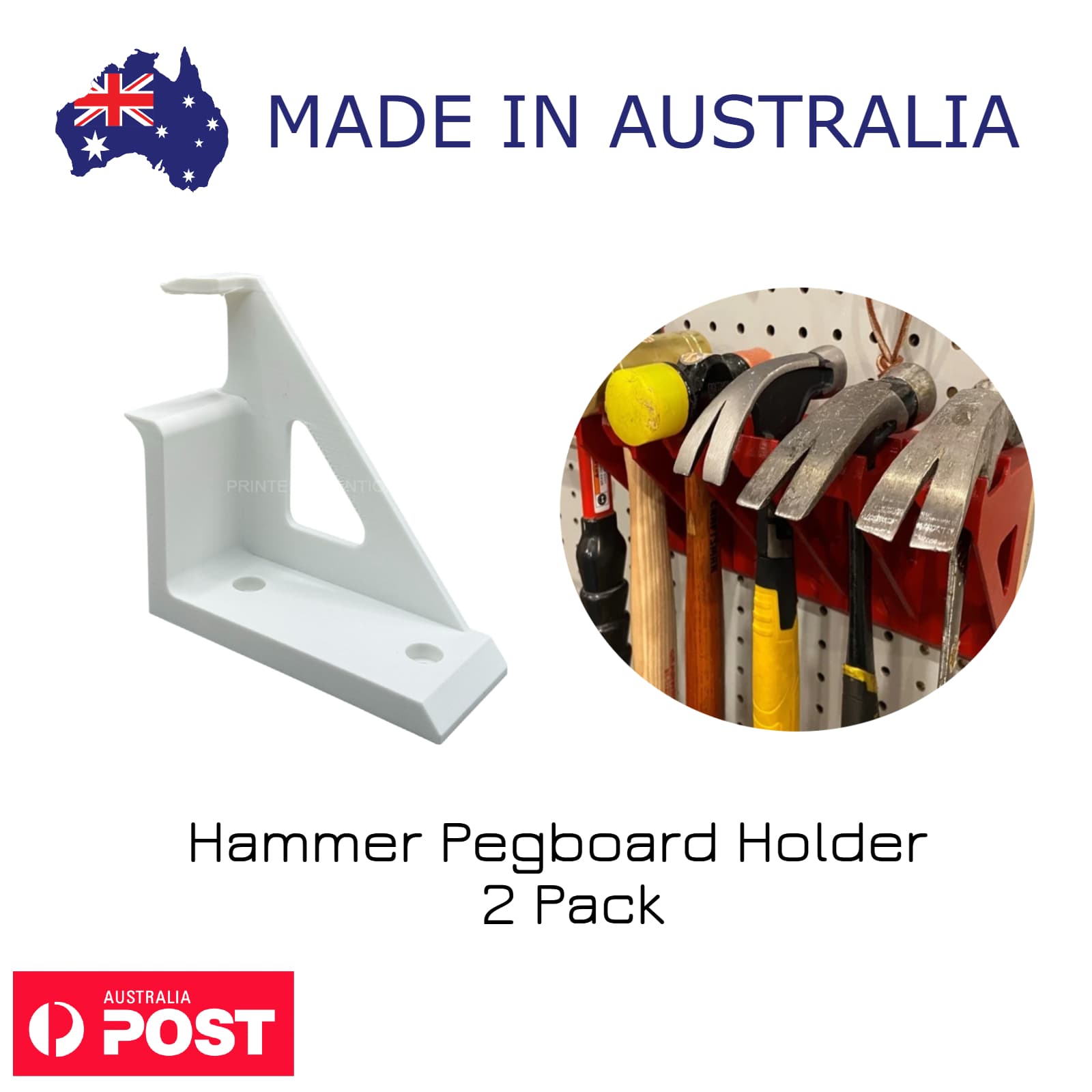 Hammer Pegboard Holder - 2 Pack