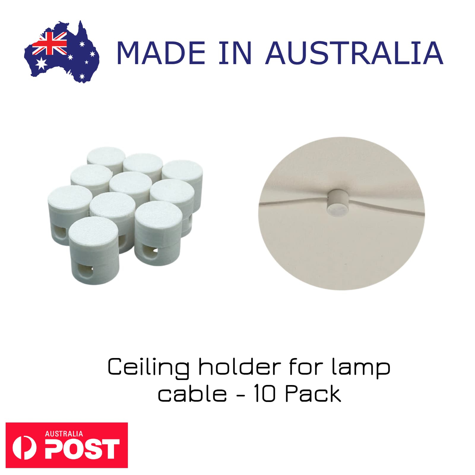 Ceiling Lamp Cable Holder – 10 Pack Wire Clips for Hanging Light Fixtures