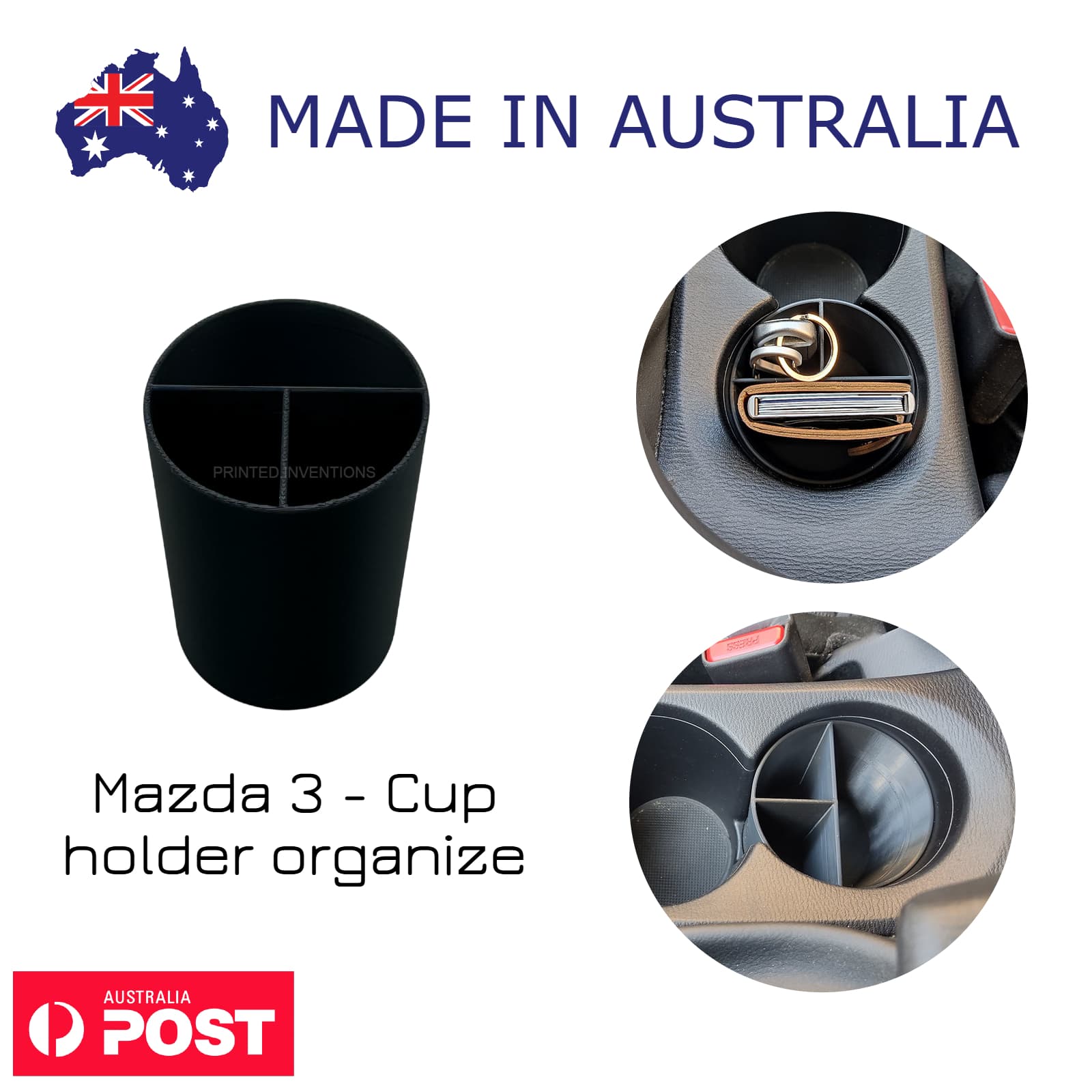 Mazda 3 Cup Holder Organiser – Insert Tray for Storage & Interior Upgrade