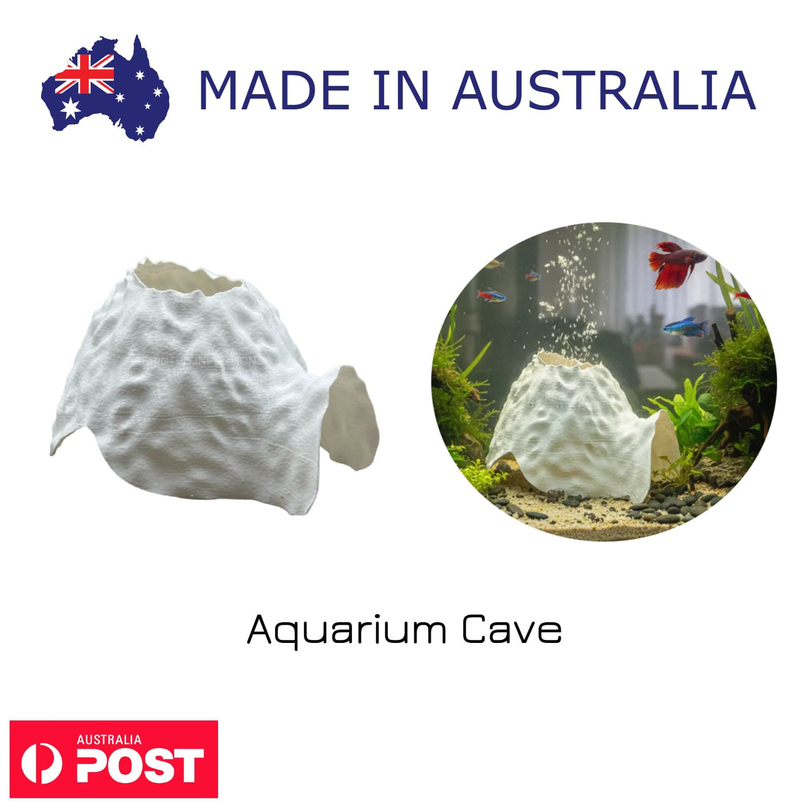 Aquarium Cave Decoration – Fish Tank Hideout Shelter Ornament