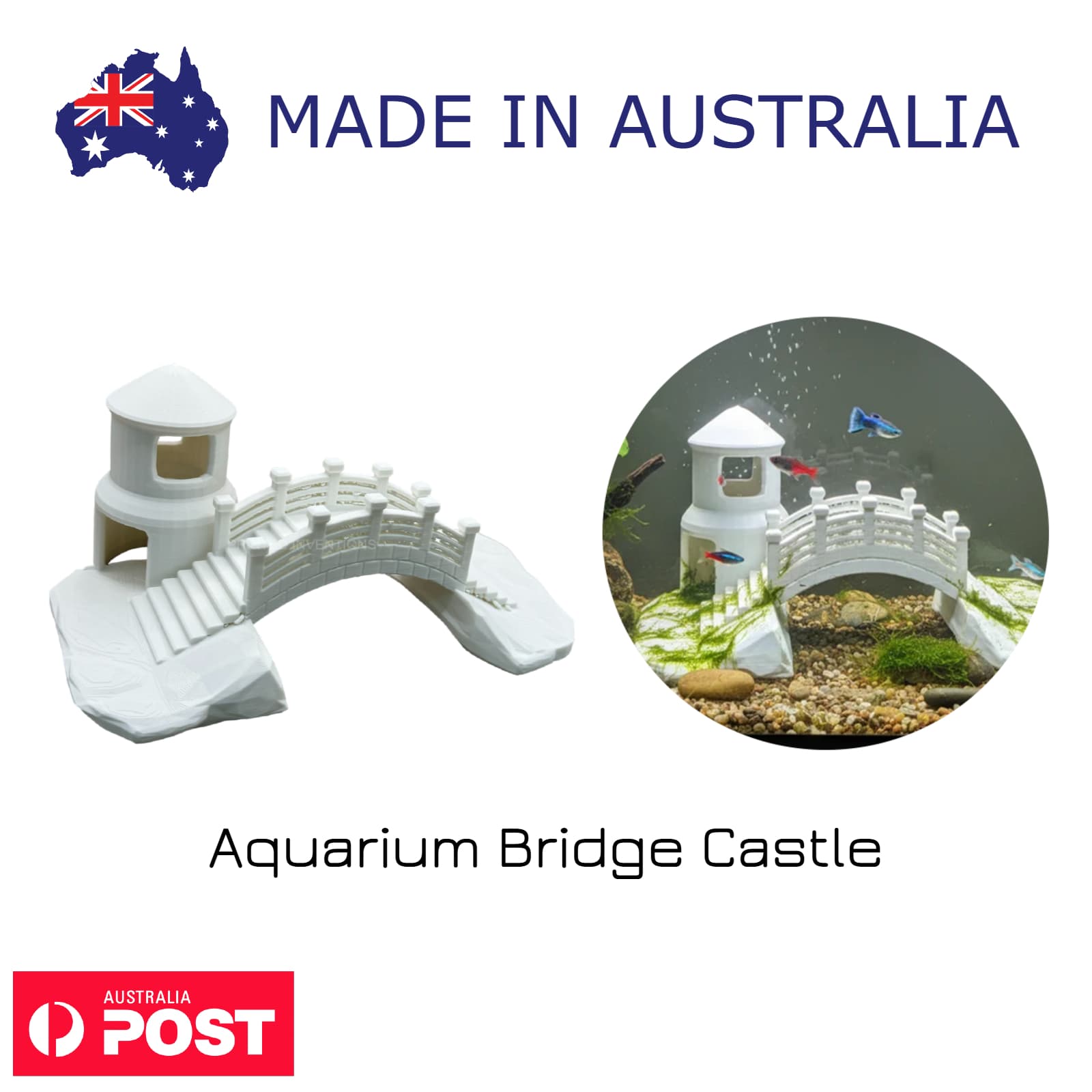 Aquarium Bridge Castle Ornament – Fish Tank Decorative Arch with Hideout