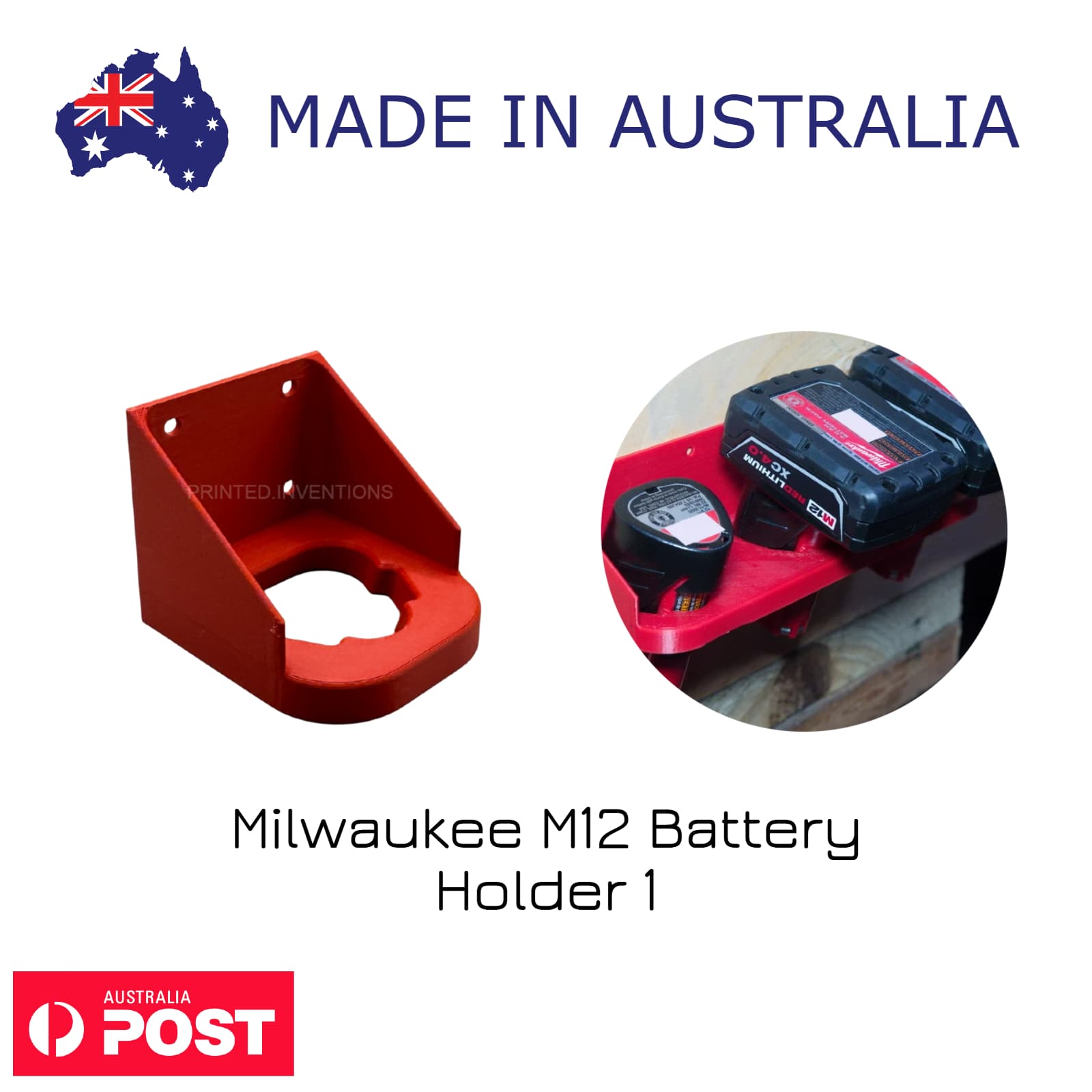 Milwaukee M12 Battery Holder and Wall Mount – Compact 12V Battery Storage Rack for Workshop & Van