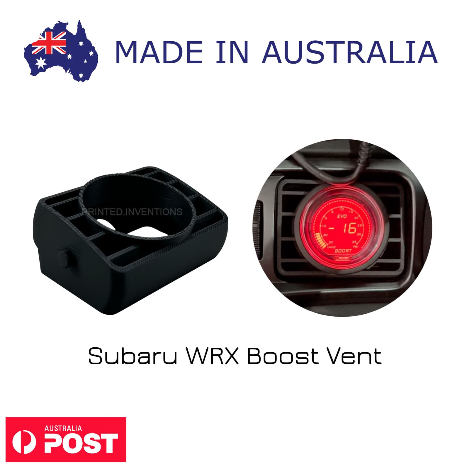 Subaru WRX Boost Vent – Hidden Gauge Mount for Factory Air Vent (Boost / AFR / Temp Gauge Holder)