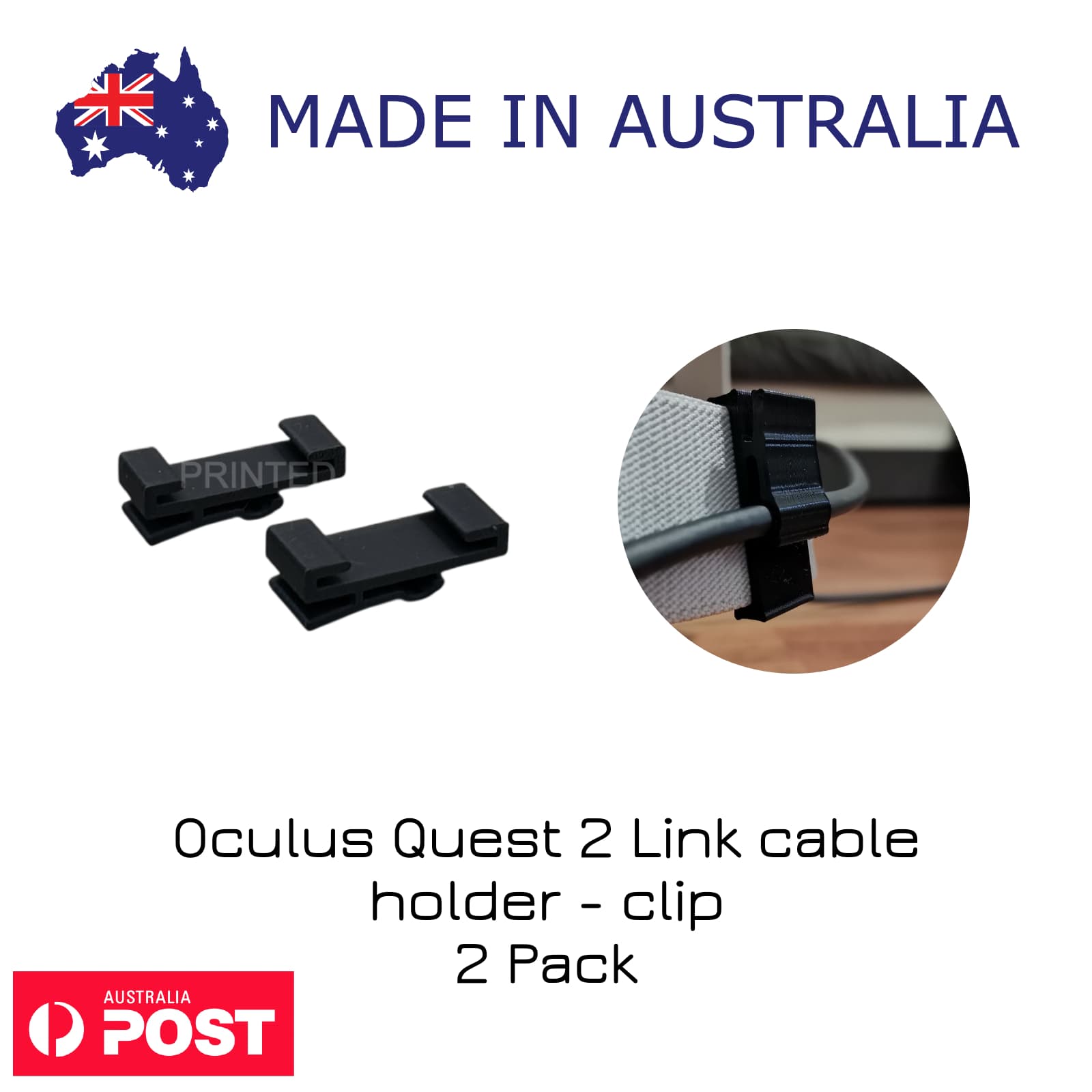 2 Pack Oculus Quest 2 Link Cable Holder – Clip-On VR Headset Cable Management
